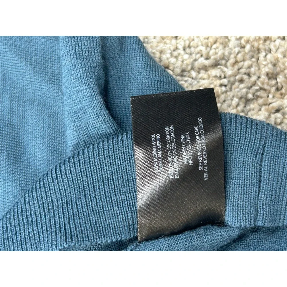 Banana Republic Mens Merino Wool Crewneck Sweater Teal Blue Large #0678